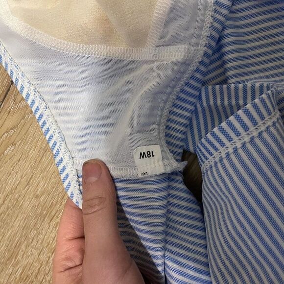 Tommy Hilfiger Womens Plus Sz 18w Tankini Halter White Blue Swim Top Str… - Picture 7 of 8